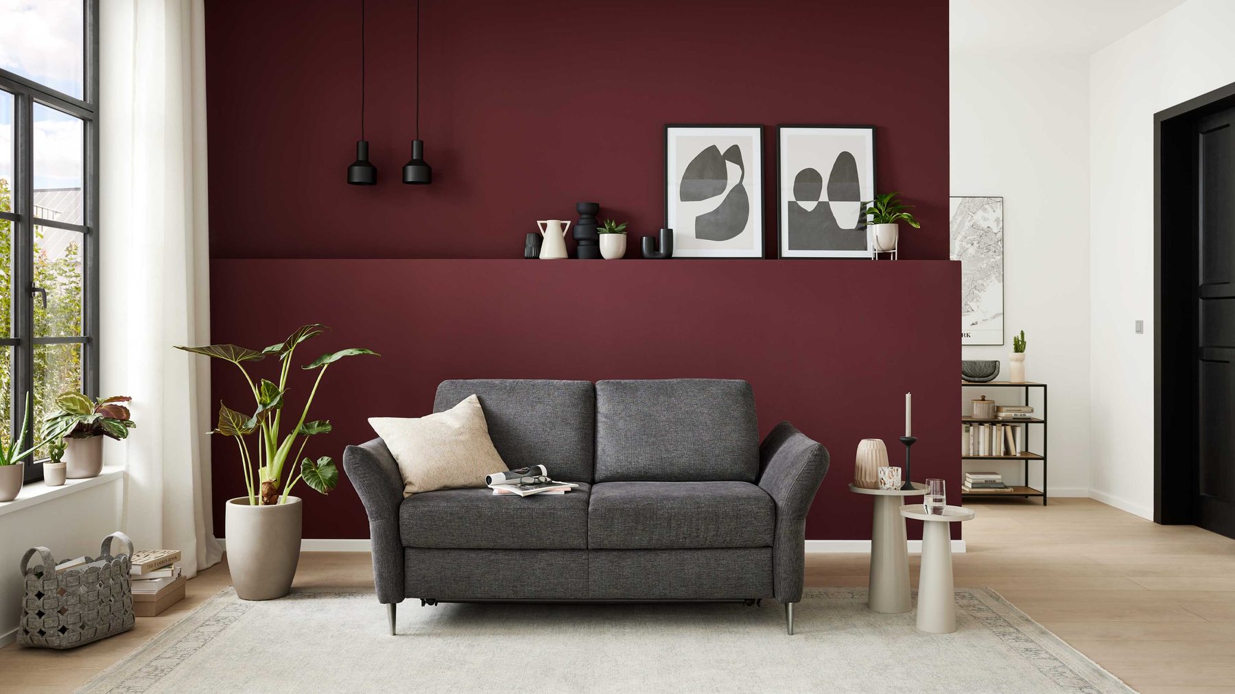 Interliving Schlafsofa Serie 4700 – Einzelsofa Anthrazit