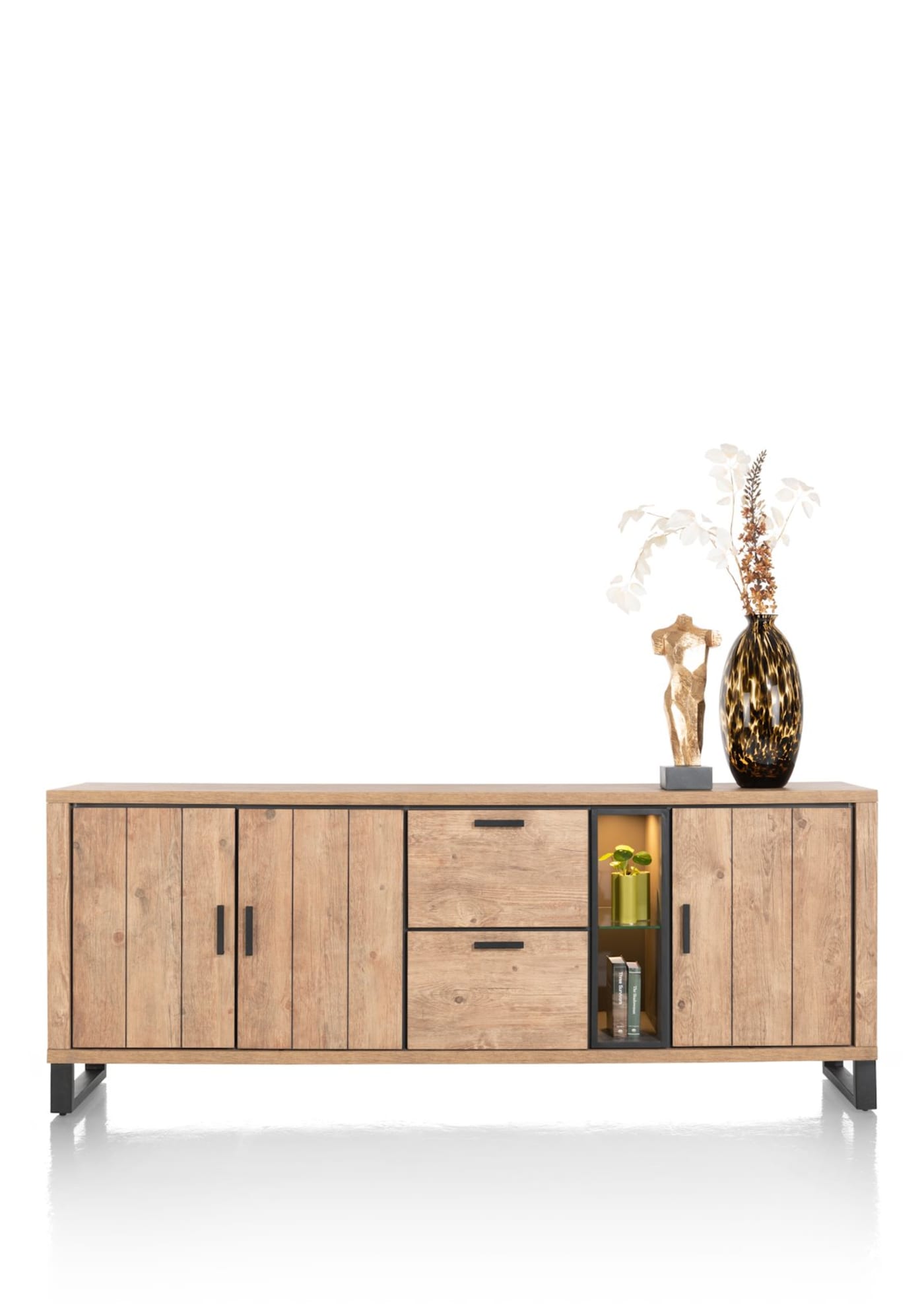 Henders & Hazel Pavarotti Sideboard 230 cm – 3 Türen, 2 Schubladen, 2 Nischen (+ LED)