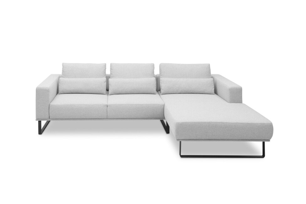 Musterring JustB! PM100 – Ecksofa in Mono light grey mit Longchair rechts