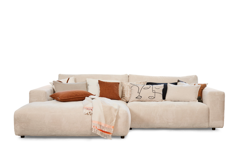 Musterring MR Lucia – Sofa mit Longchair in Stoff Cord