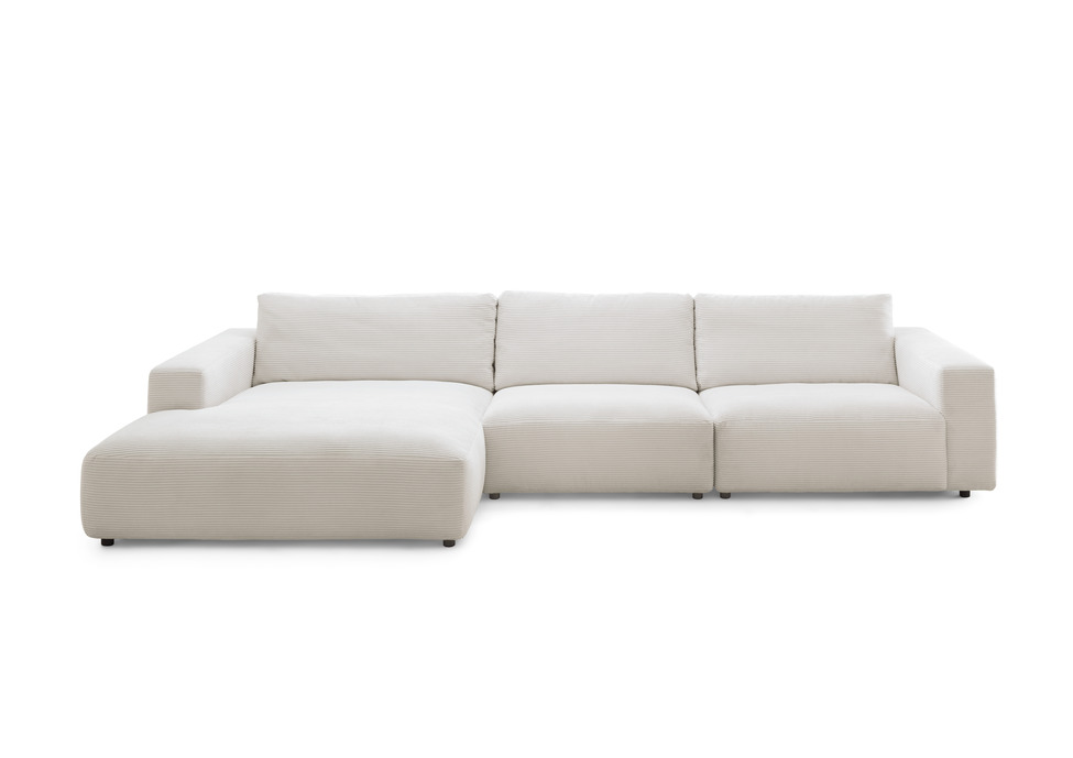 Musterring MR Lucia – Sofa mit Longchair in Stoff Cord snow