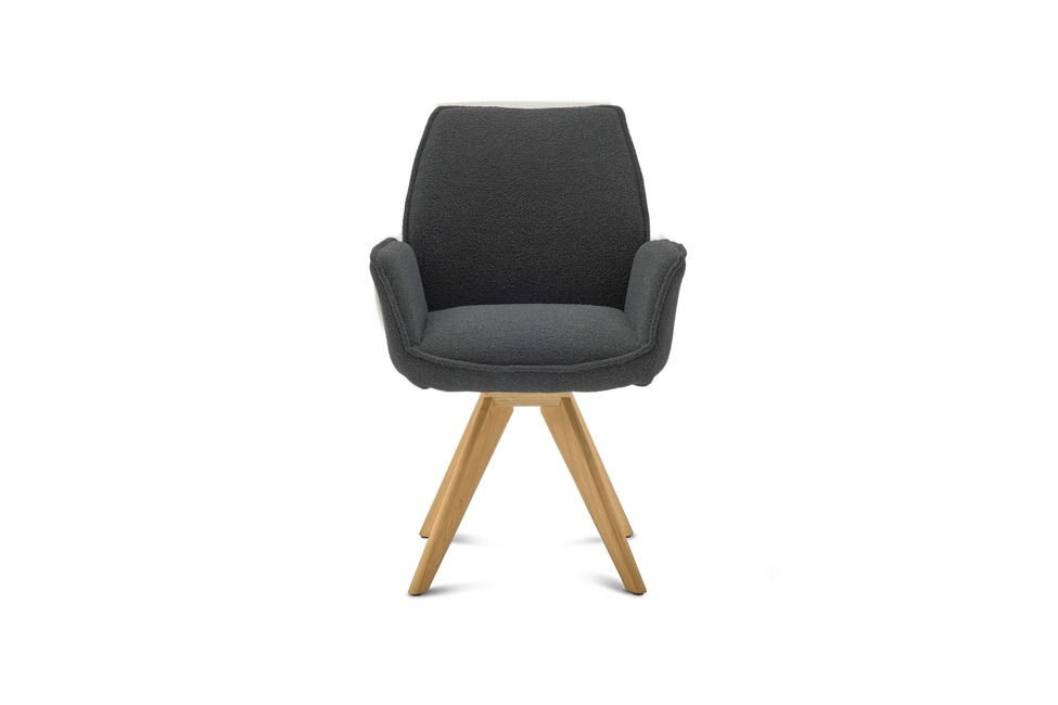 Musterring Tiama – Schalenstuhl in Bouclé Alpine Onyx
