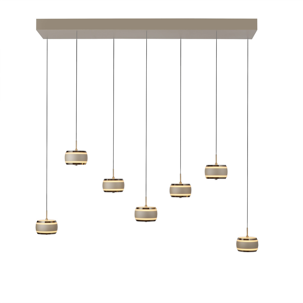 PURE by Neuhaus Pendelleuchte PURE Falling Rings,bronce/ dark chrome